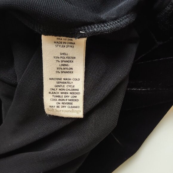 Soft Surroundings Velvet Top Soft Luxurious Elegant V-Neck 3/4 Sleeve WomenSmall - Picture 7 of 7